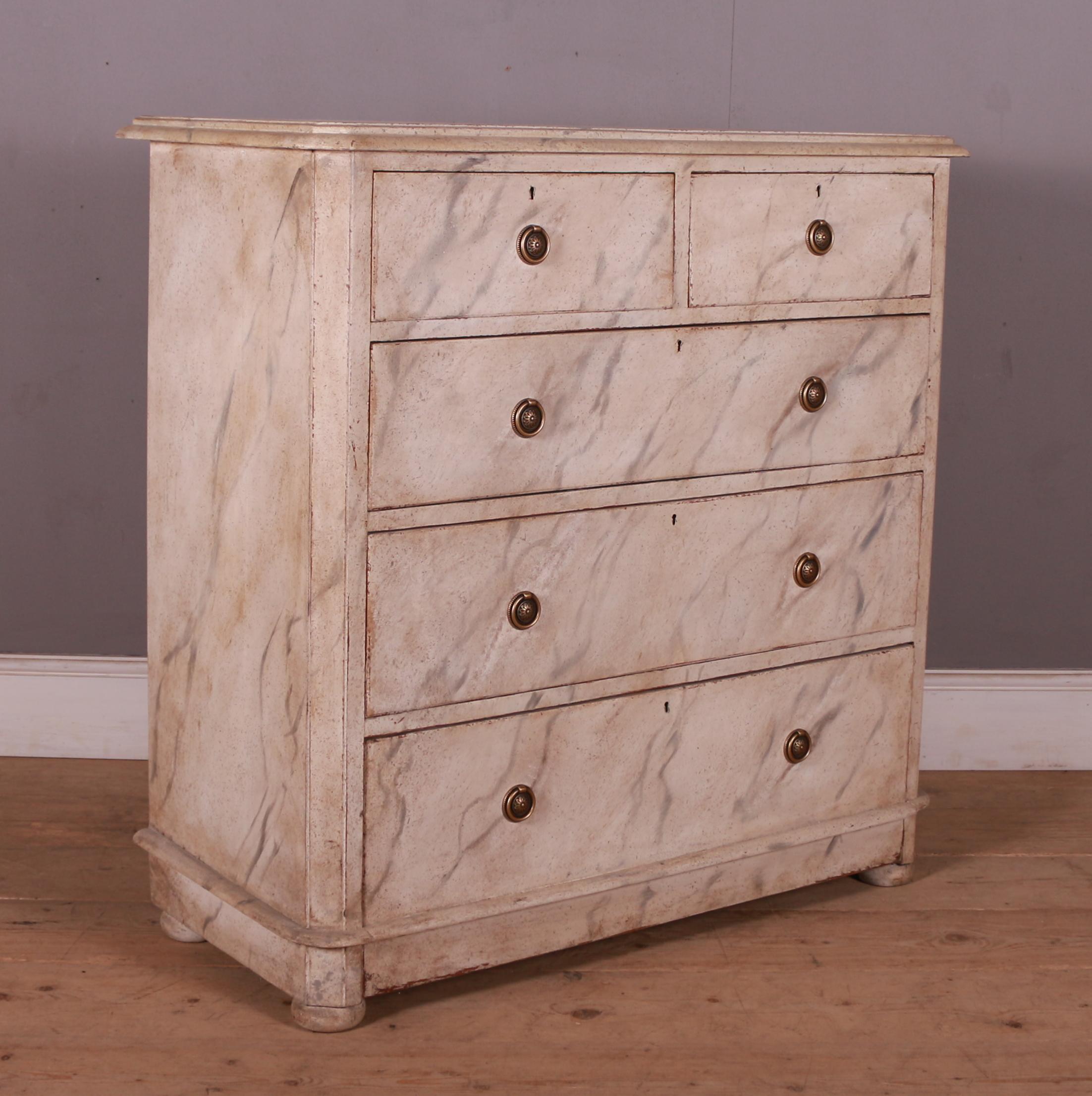 English Faux Marble Chest of Drawers 1