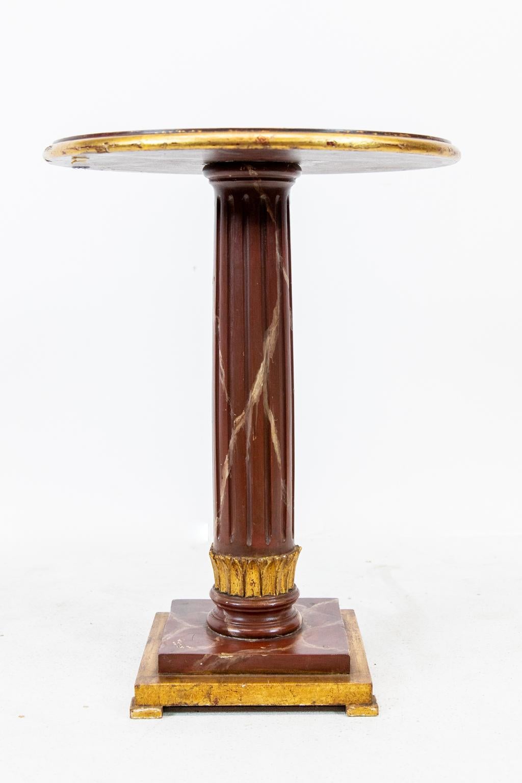 Mid-20th Century English Faux Marble-Top Table