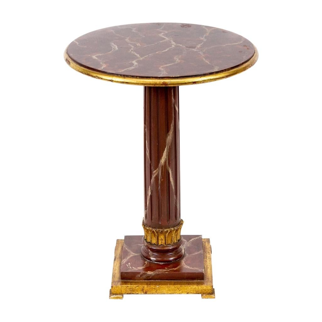 English Faux Marble-Top Table