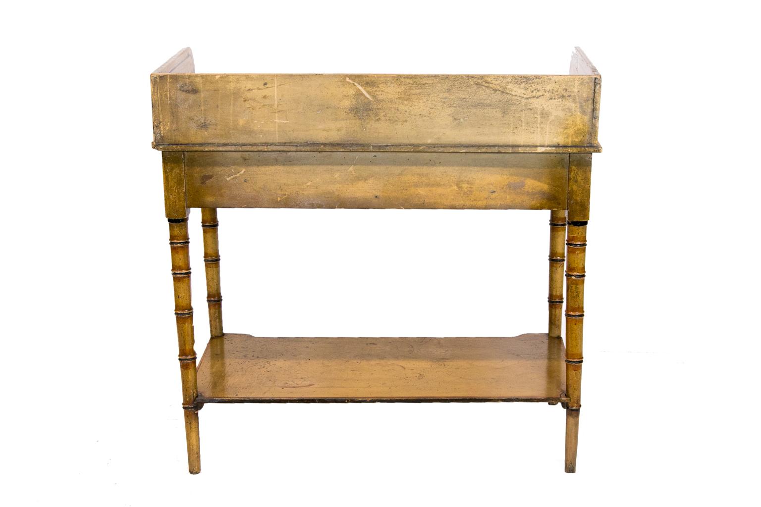 English Faux Painted Bamboo Washstand For Sale 4