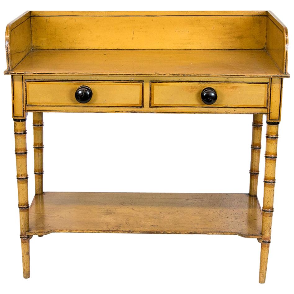 English Faux Painted Bamboo Washstand