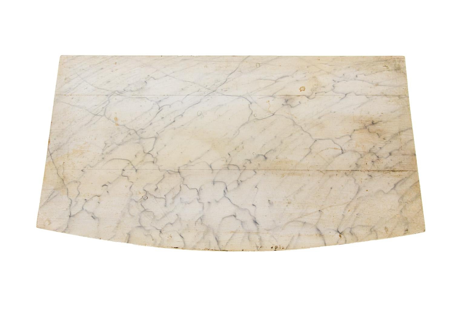 Mid-19th Century English Faux Painted Bow Front Side Table