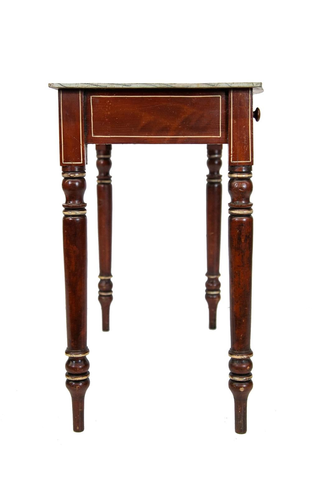 English Faux Painted Bow Front Side Table 2