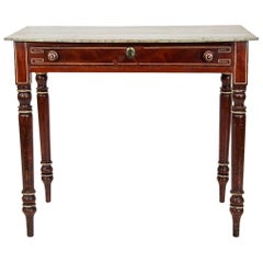 English Faux Painted Bow Front Side Table