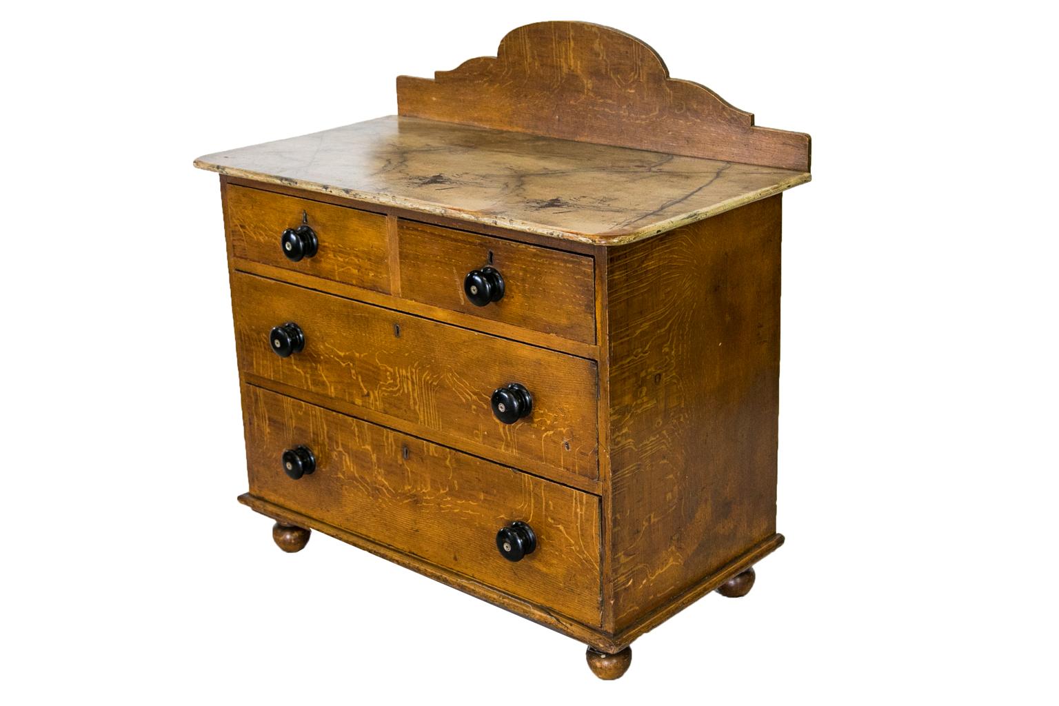 Mother-of-Pearl English Faux Painted Chest