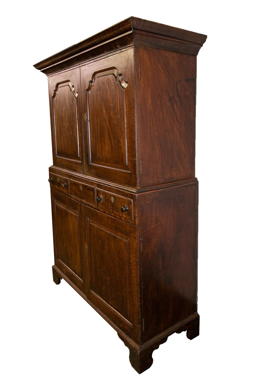 Faux Bois English Faux Painted Cupboard For Sale