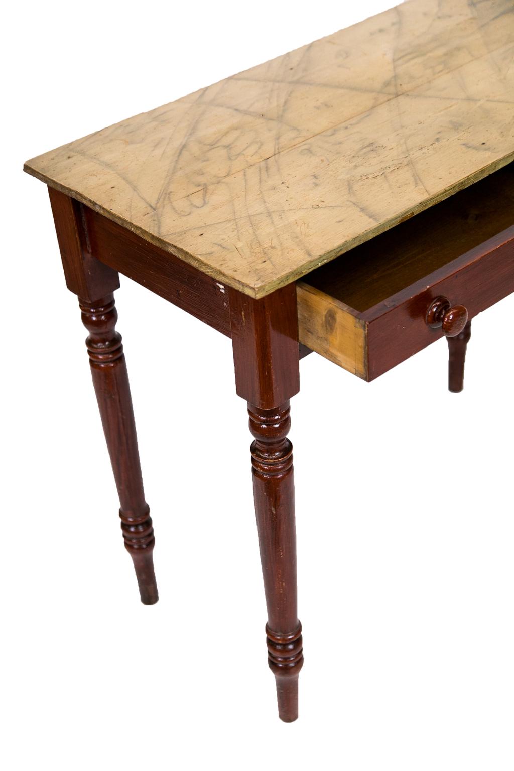 Pine English Faux Painted Side Table