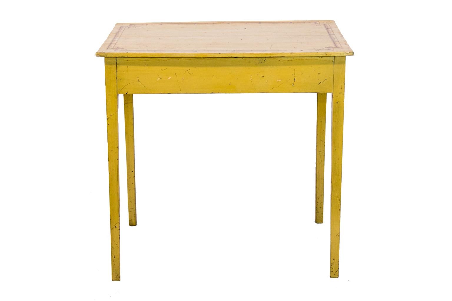 Brass English Faux Painted Table For Sale
