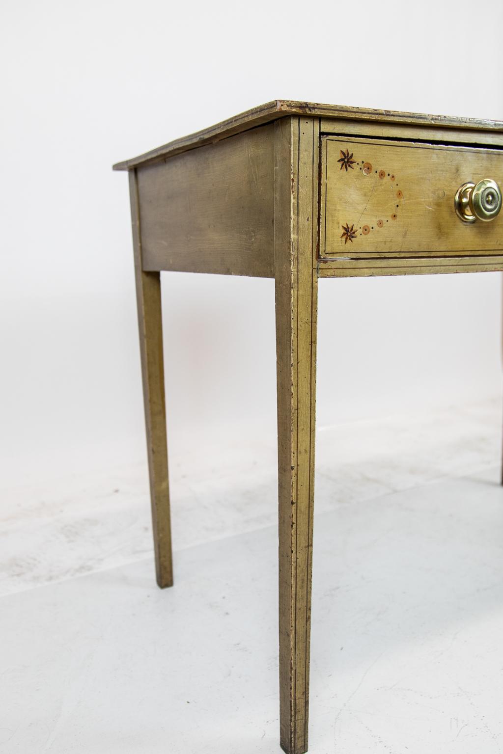 Early 19th Century English Faux Painted Two-Drawer Side Table