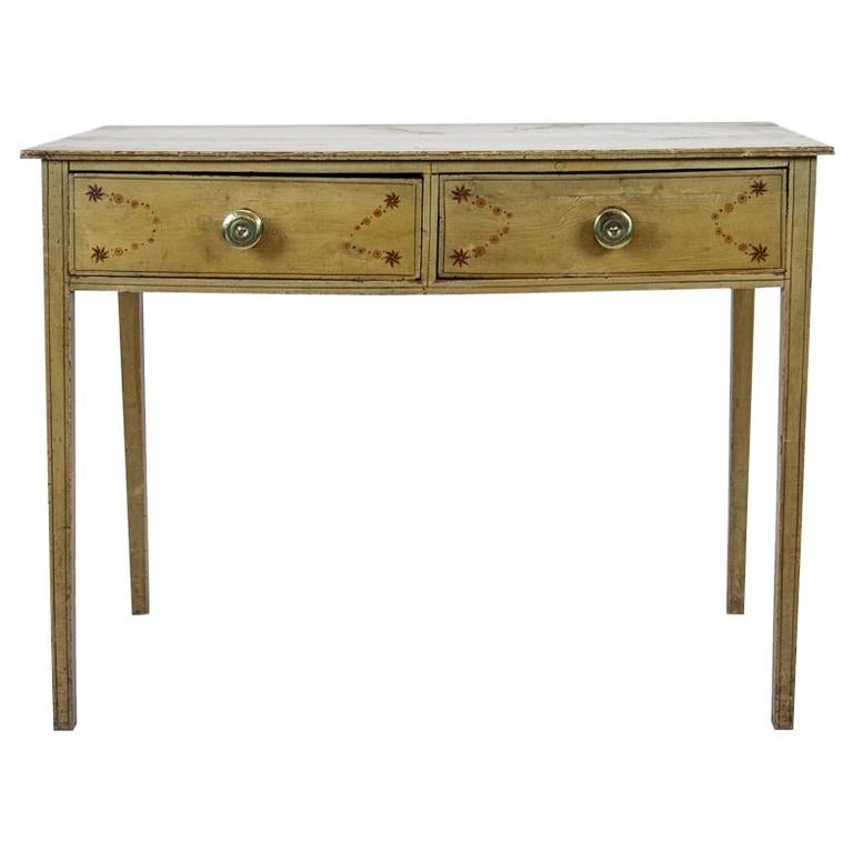 English Faux Painted Two-Drawer Side Table