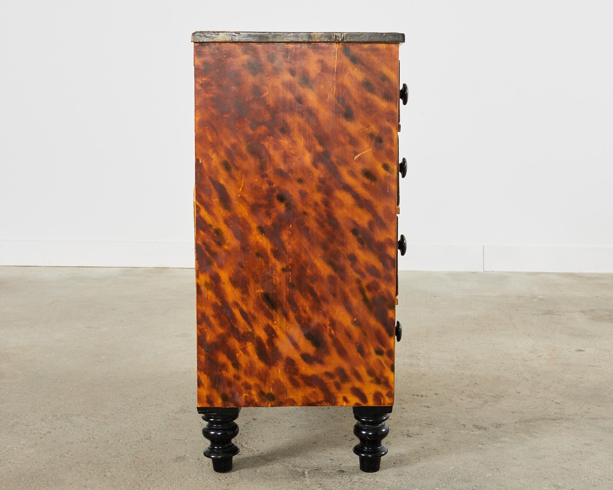 English Faux Tortoiseshell Lacquered Dresser by Ira Yeager  For Sale 6