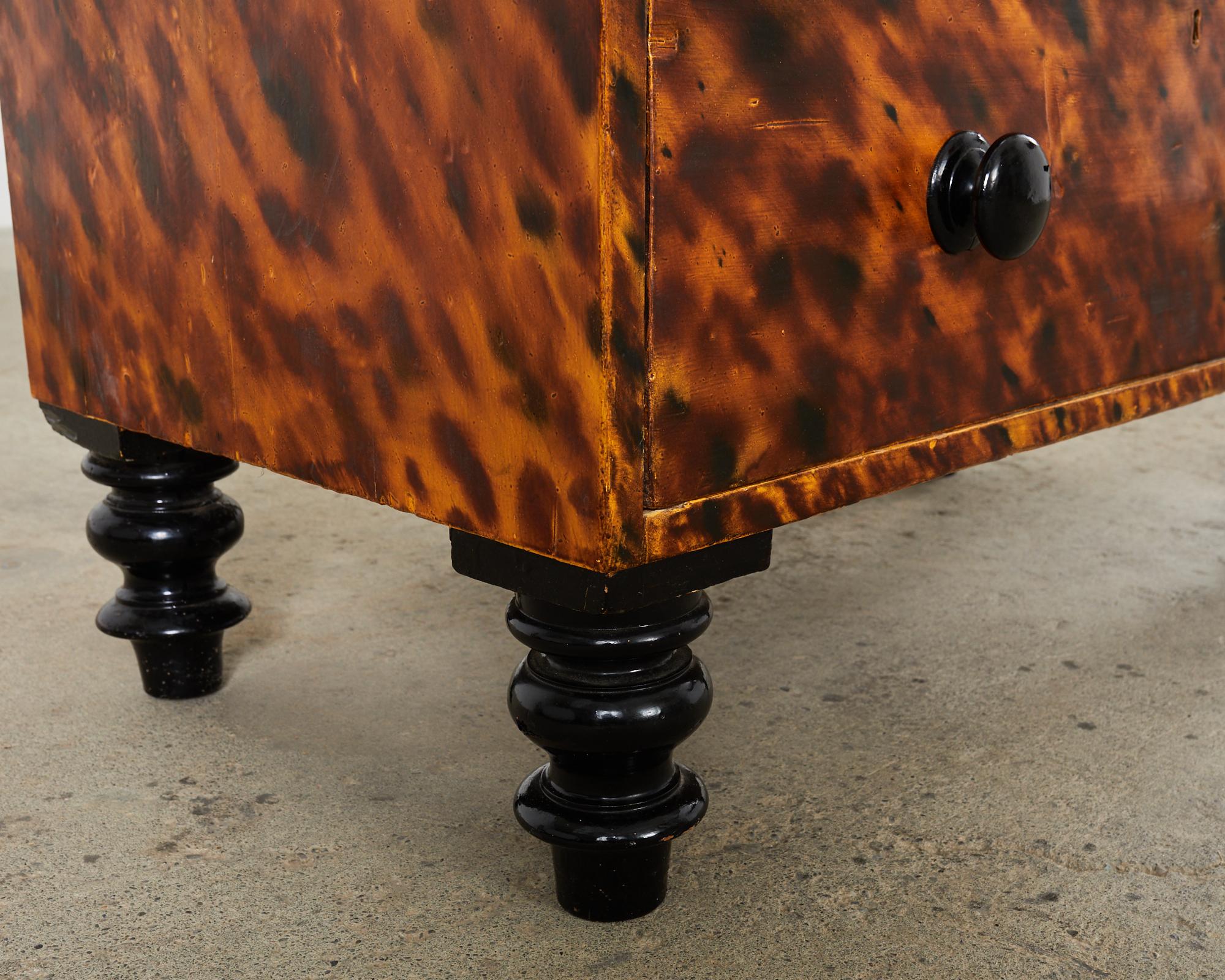 English Faux Tortoiseshell Lacquered Dresser by Ira Yeager  For Sale 8