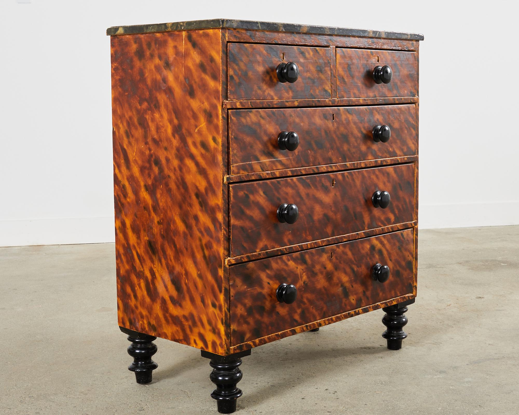 English Faux Tortoiseshell Lacquered Dresser by Ira Yeager  For Sale 12
