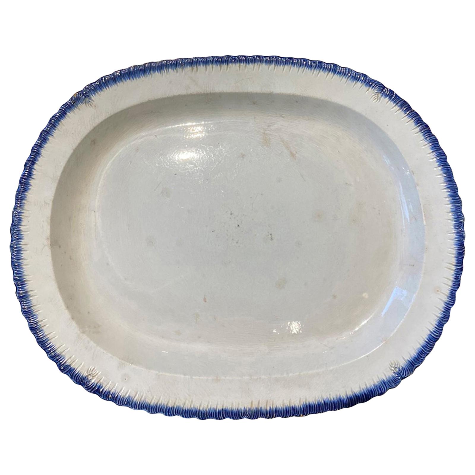 English Featherware Platter by Enoch Wood & Sons Burslem, Marked, circa 1830 For Sale