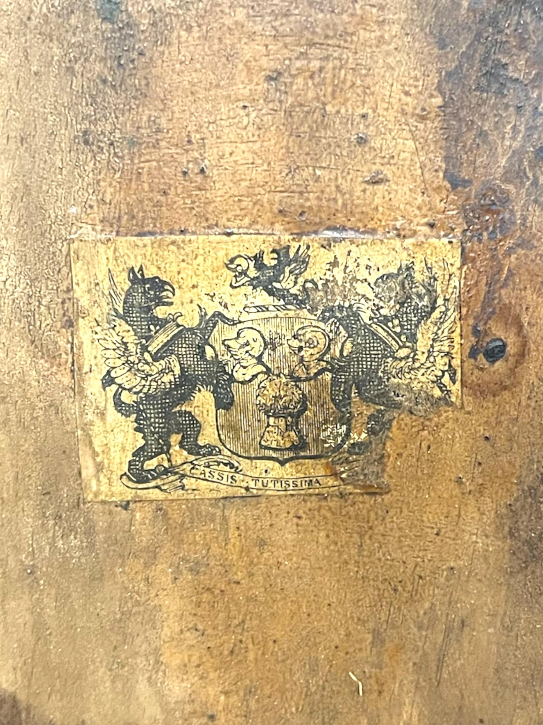 Miroir mural de style fédéral anglais avec panneau floral peint à la main en vente 5