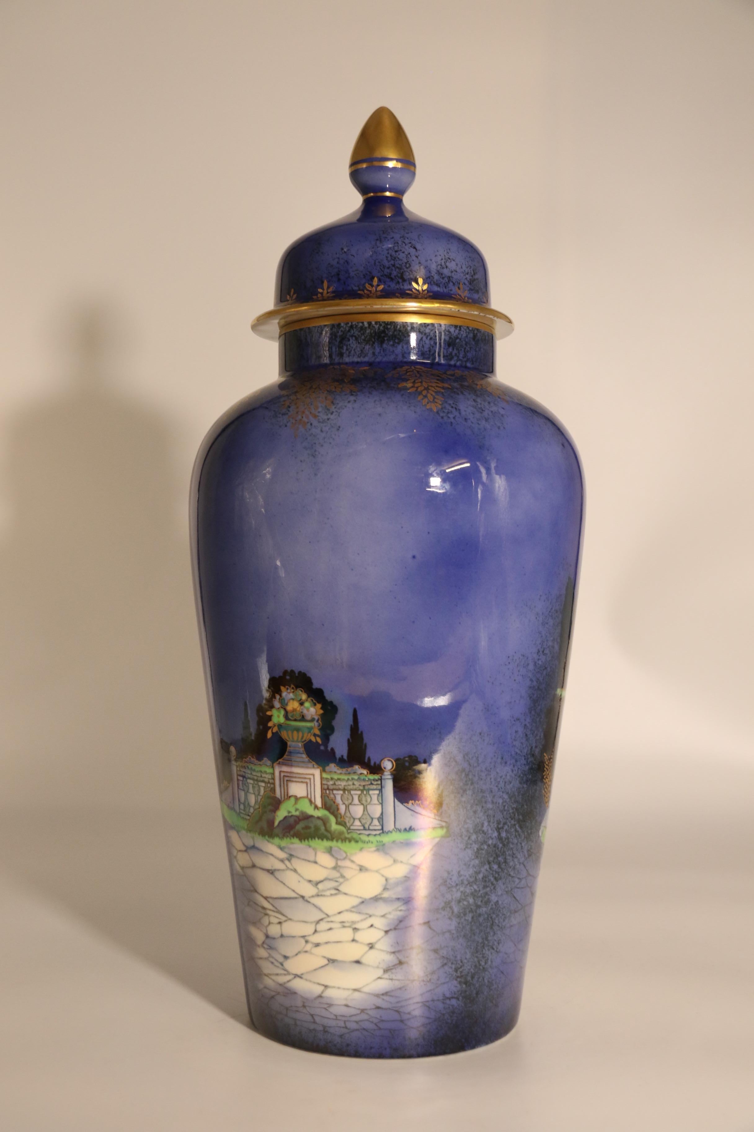 English Fieldings Crown Devon vase and cover, circa 1920 For Sale 3