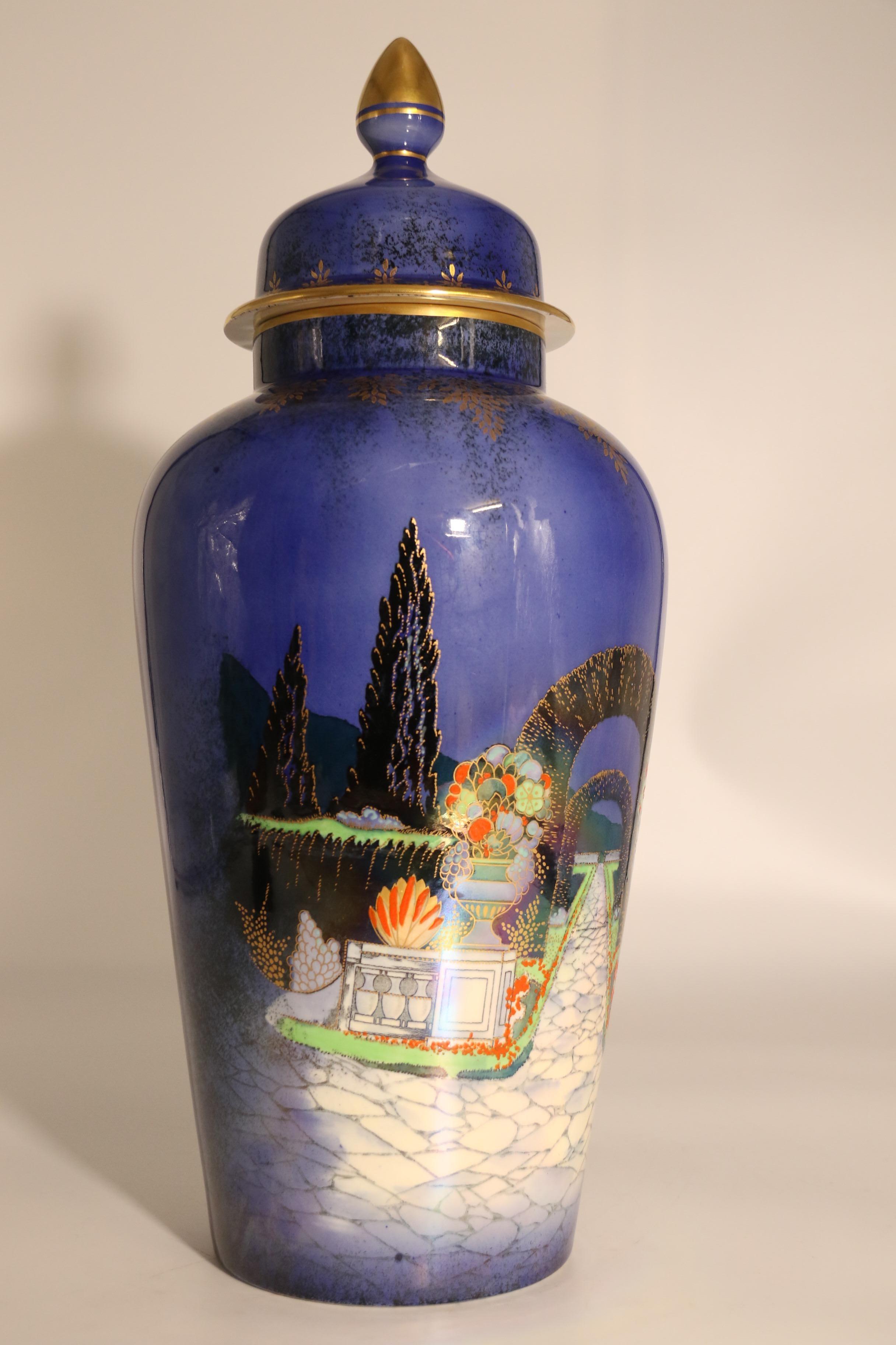 English Fieldings Crown Devon vase and cover, circa 1920 For Sale 6