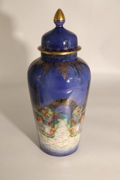 English Fieldings Crown Devon vase and cover, circa 1920