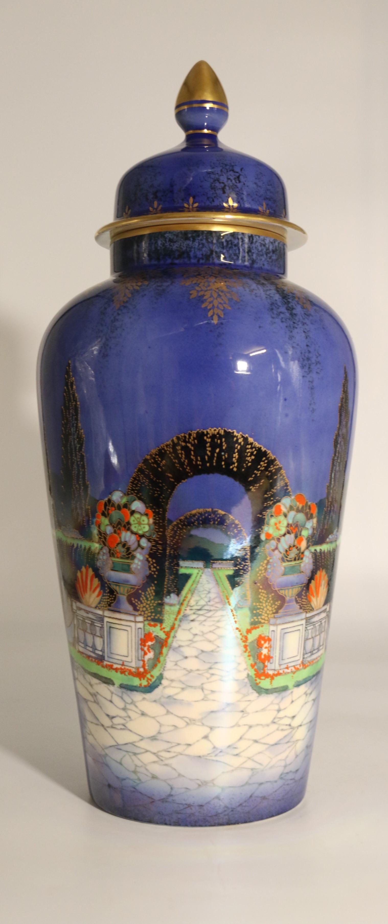 English Fieldings Crown Devon vase and cover, circa 1920 For Sale 12