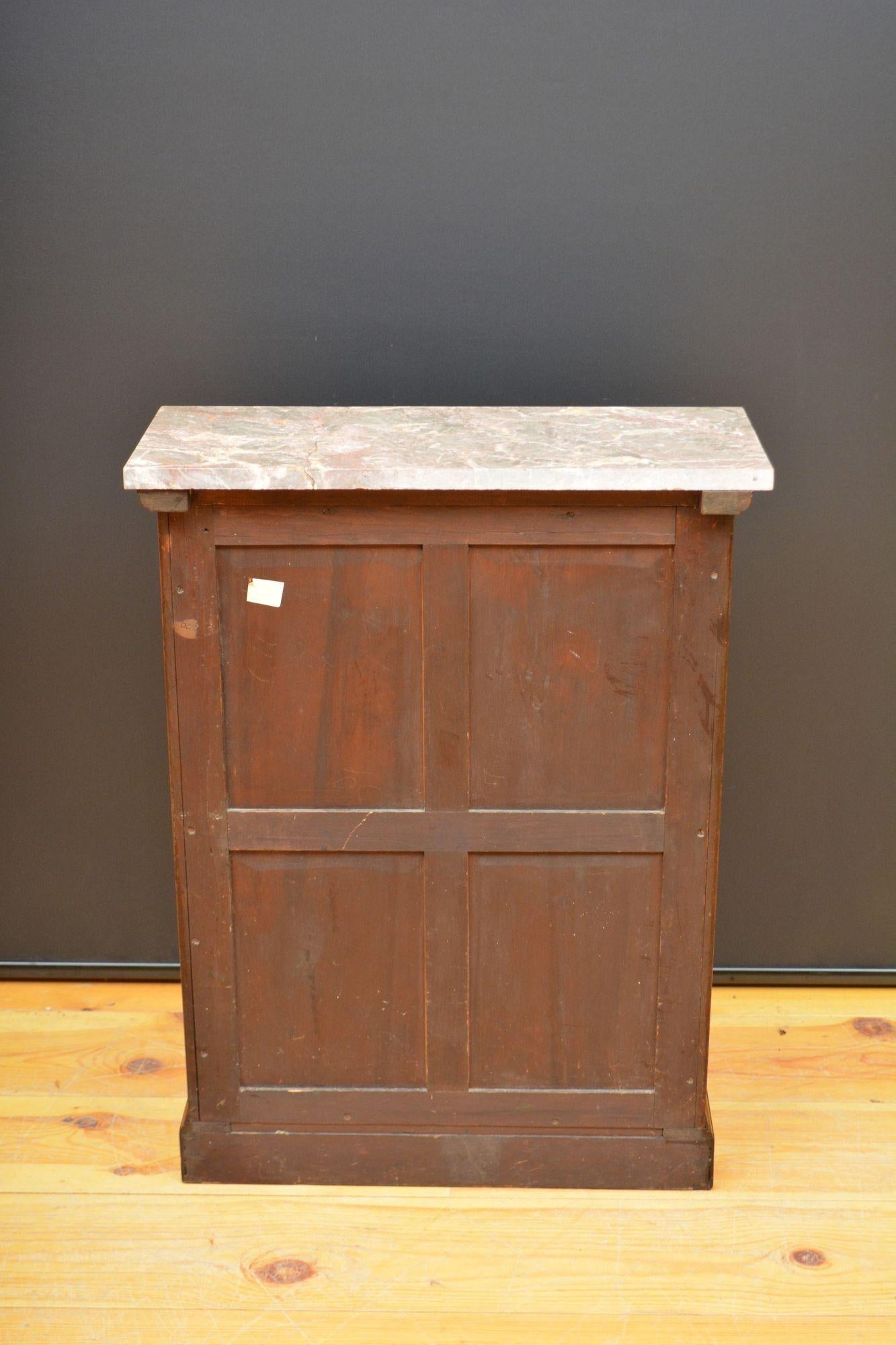English Figured Walnut Open Bookcase with Marble Top For Sale 11
