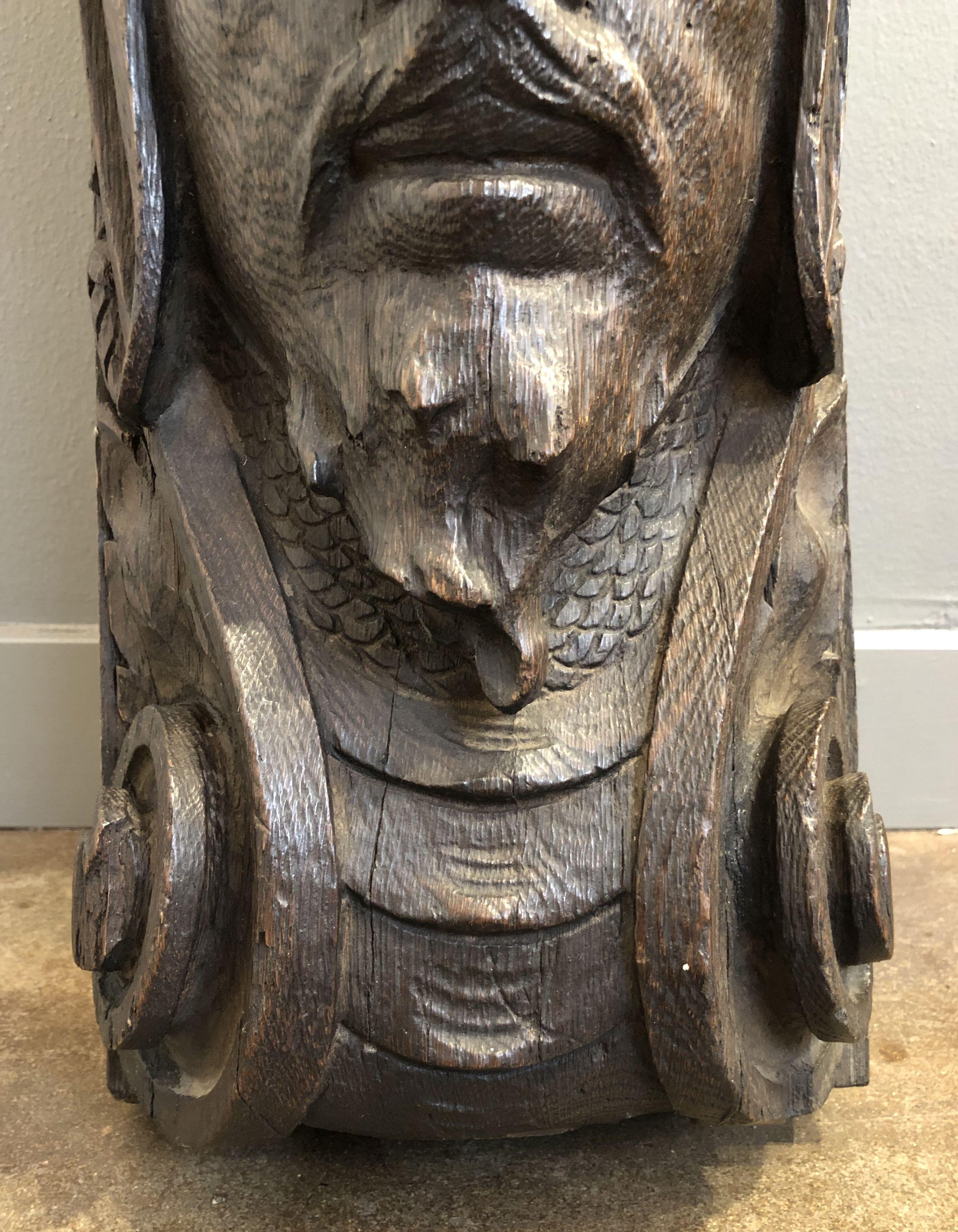 English Figurehead Sculpture of Carved Oak 9