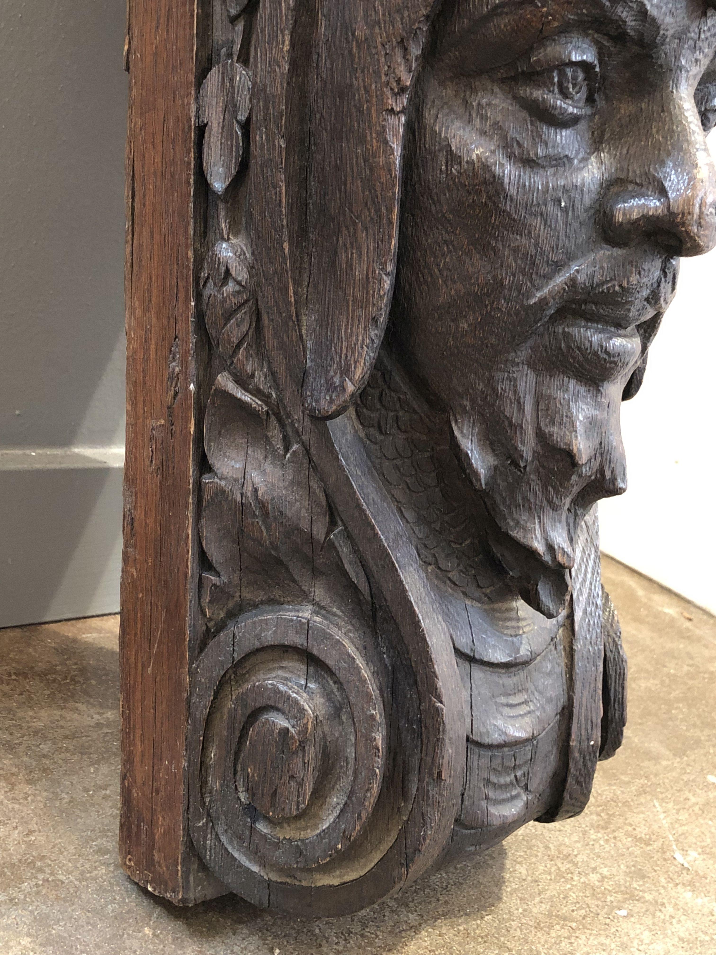 English Figurehead Sculpture of Carved Oak 13