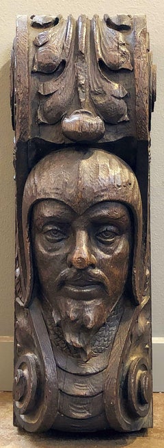English Figurehead Sculpture of Carved Oak