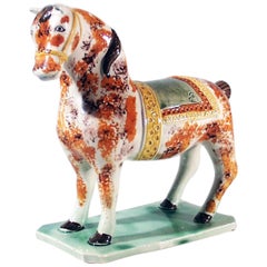 English Finely Colored Pearlware Horse, St Anthony, Newcastle, circa 1825