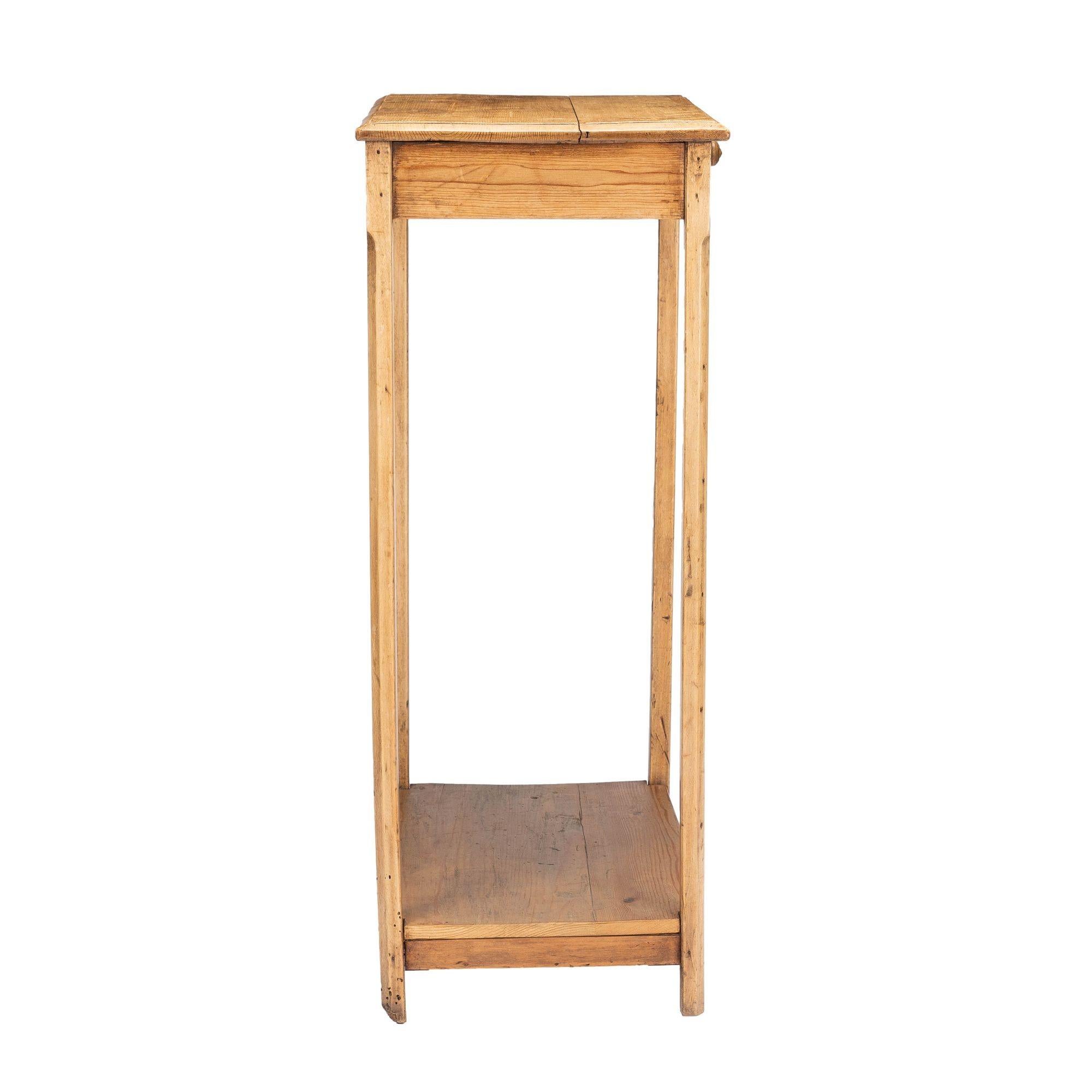 English Fir One Drawer Writing Stand, 1800s For Sale 2