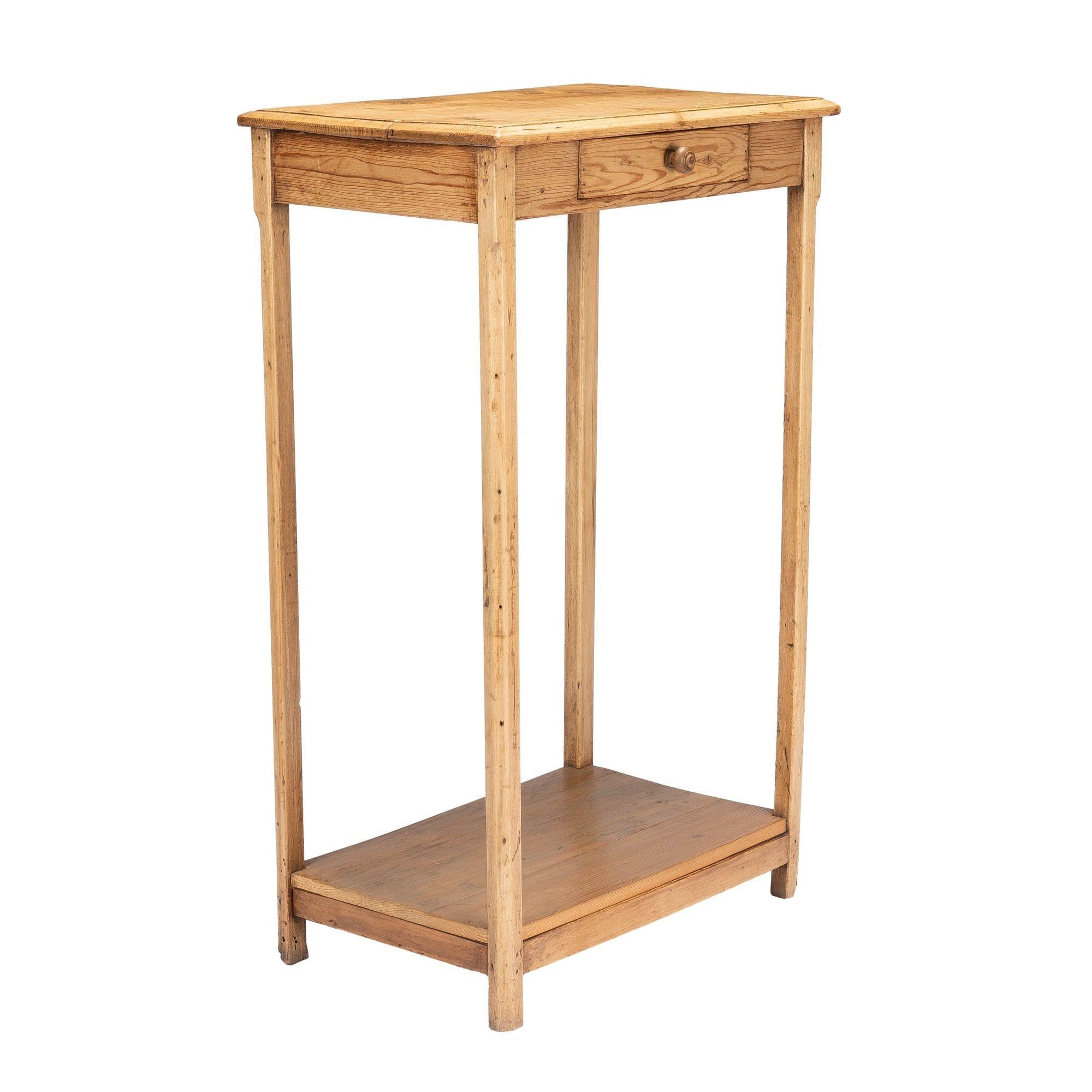 English Fir One Drawer Writing Stand, 1800s For Sale 3