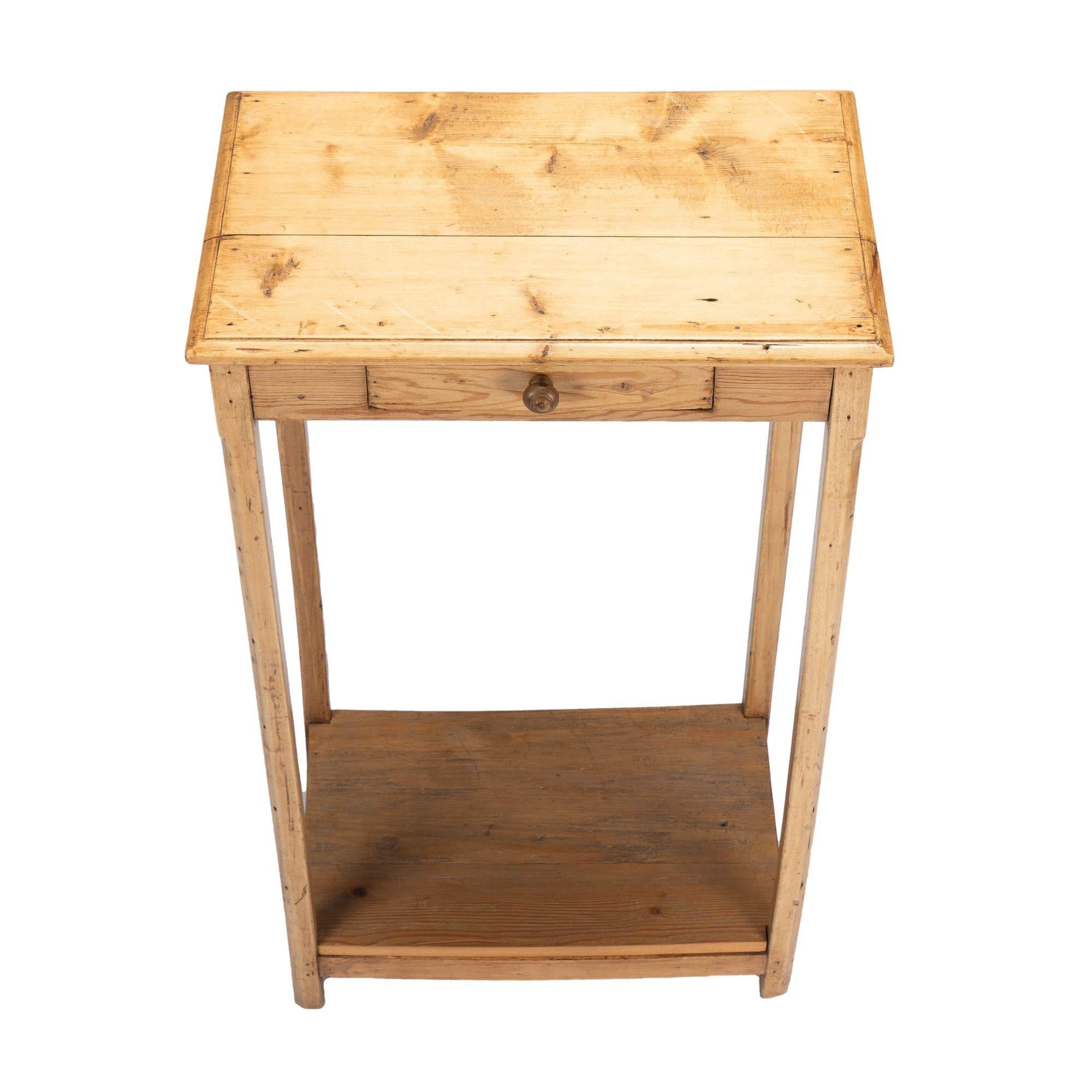 English Fir One Drawer Writing Stand, 1800s For Sale 4