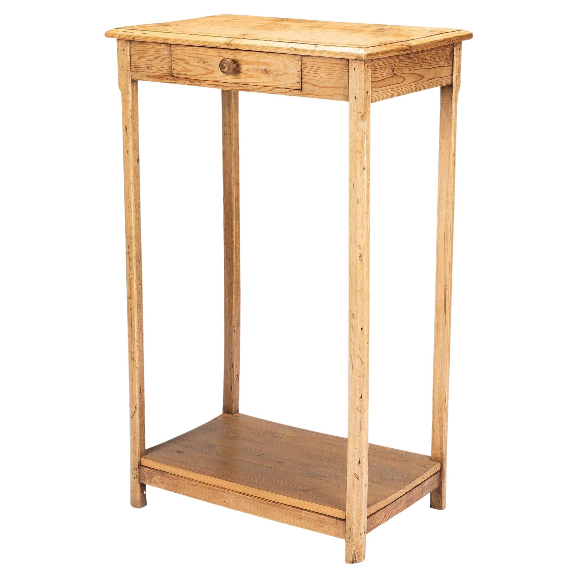 English Fir One Drawer Writing Stand, 1800s For Sale