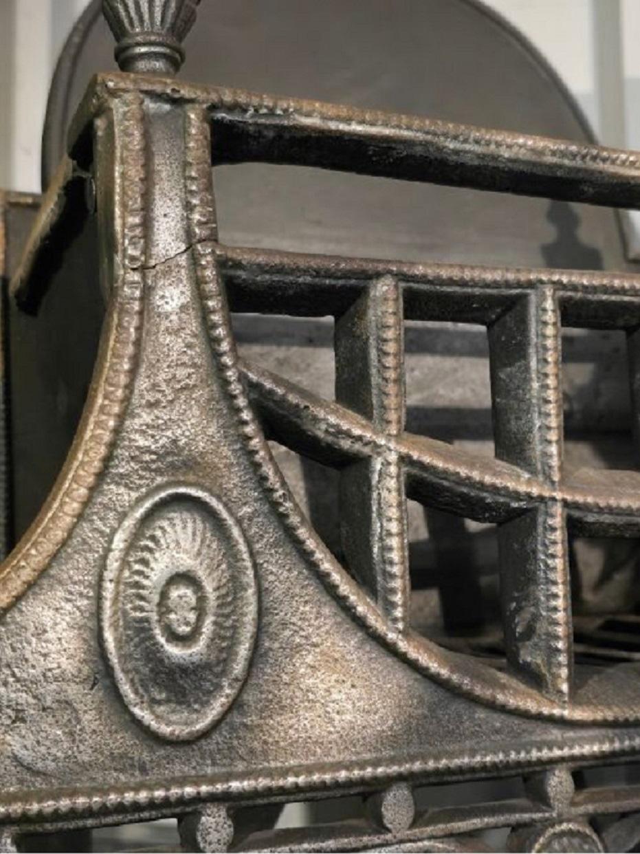 Cast English Fire Grate in the Manner of Robert Adam For Sale