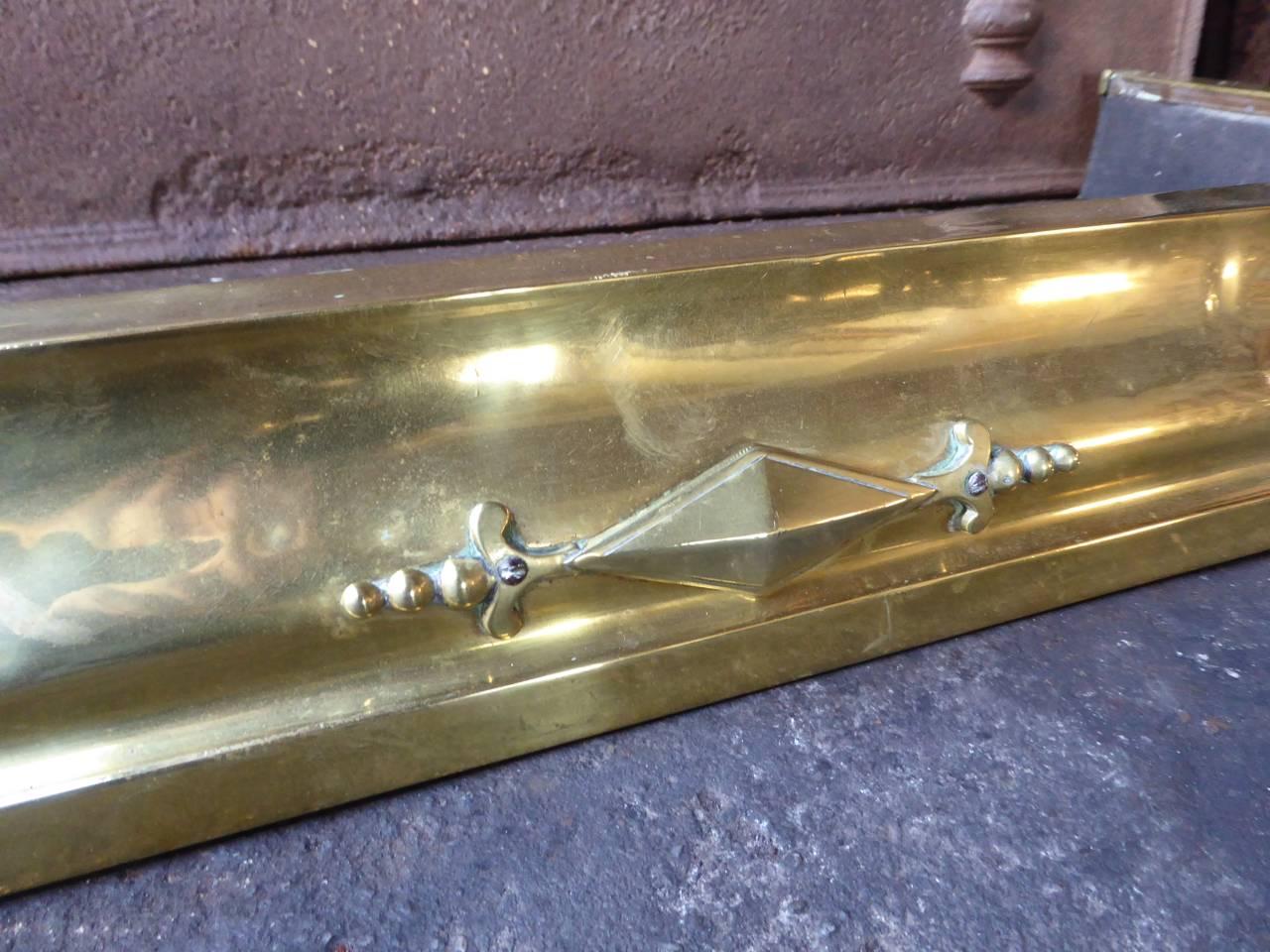 Brass English Victorian Style Fireplace Fender For Sale