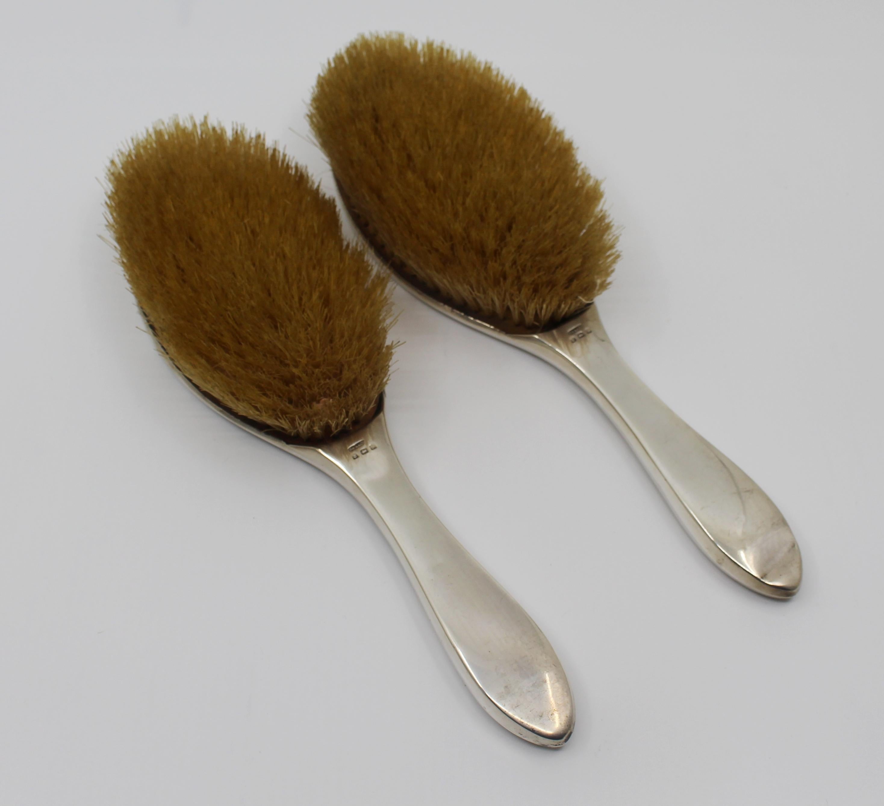 English Five-Piece Silver and Tortoiseshell Vanity Toilet Brush Set, 1923 For Sale 10