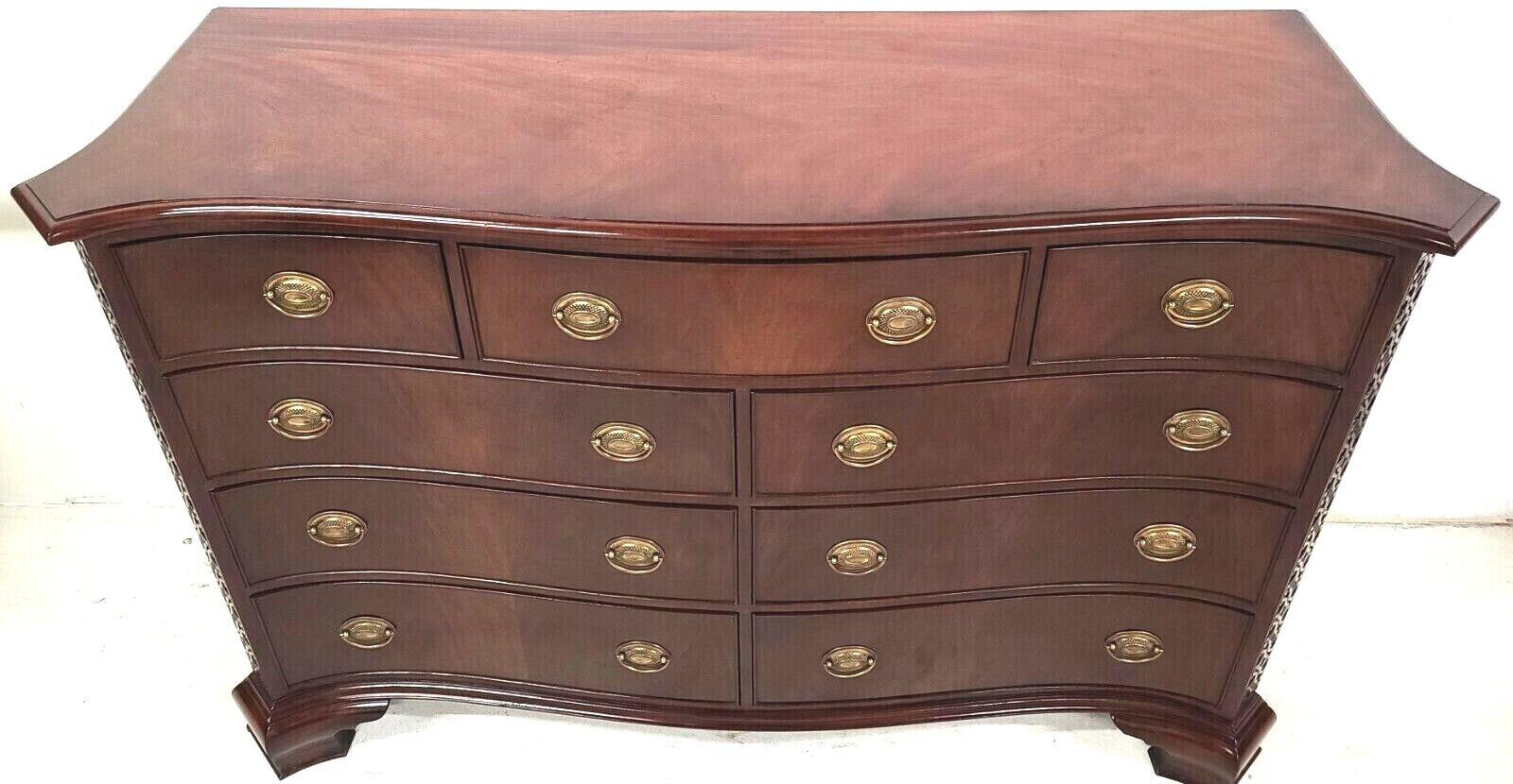 For FULL item description be sure to click on CONTINUE READING at the bottom of this listing.

Offering One Of Our Recent Palm Beach Estate Fine Furniture Acquisitions Of A
Rare LLOYD BUXTON English Regency Flame Mahogany Dresser

This listing and