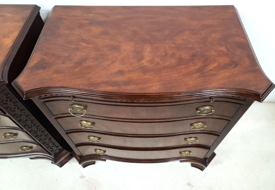 English Flame Mahogany King Nightstands by Lloyd Buxton In Good Condition In Lake Worth, FL