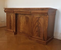 English Flamingo Mahogany Sideboard-Bar, 19th Century