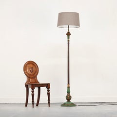 English Floor Lamp in Weathered Old Paint