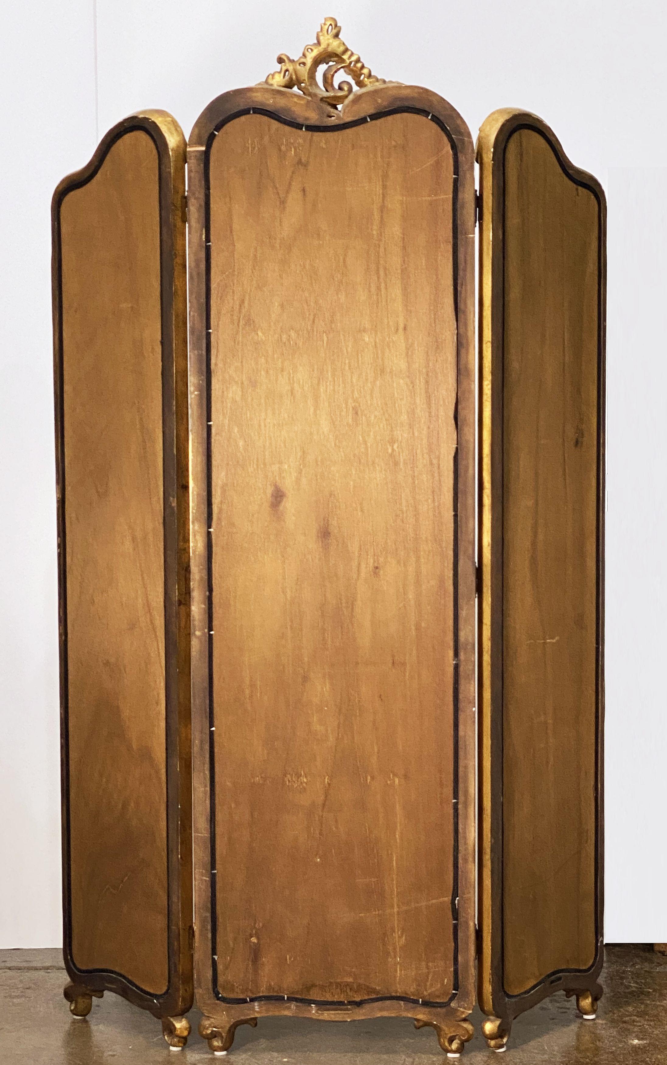 English Floor Standing Three Panel Dressing Mirror with Gilded Frame (H 82 1/4) 7
