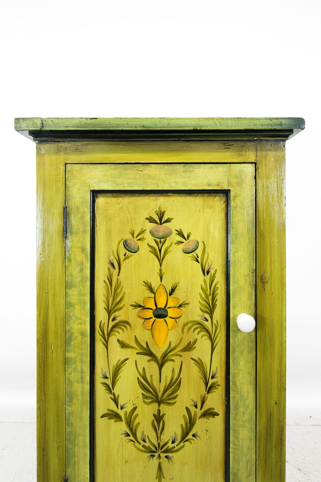 floral painted cabinet