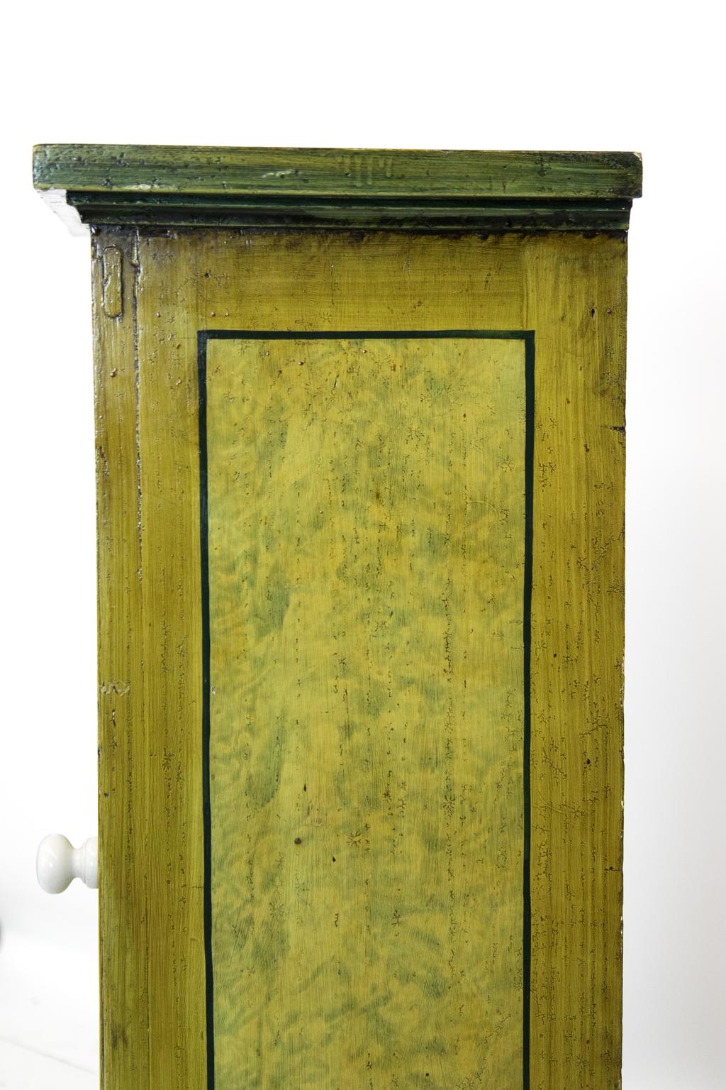 Early 20th Century English Floral Painted Cupboard For Sale