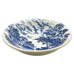 English Flow Blue Ceramic Decorative Trinket Dish by Enoch Wedgwood - England