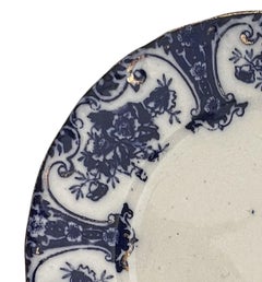 English Flow Blue China Plate