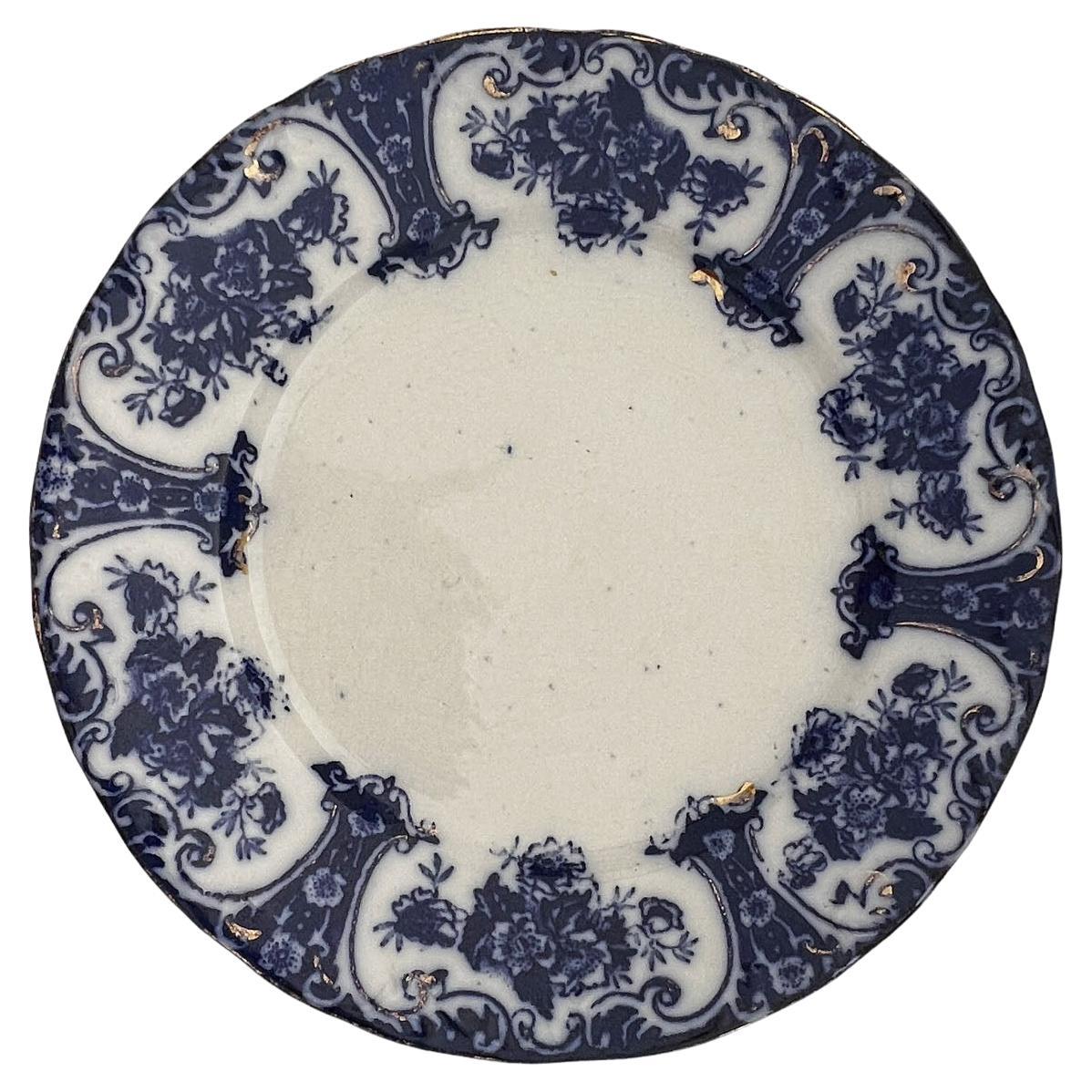 English Flow Blue China Plate