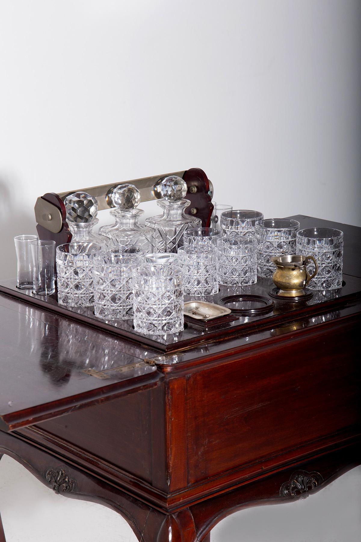 Victorian English Foldable Bar Cabinet