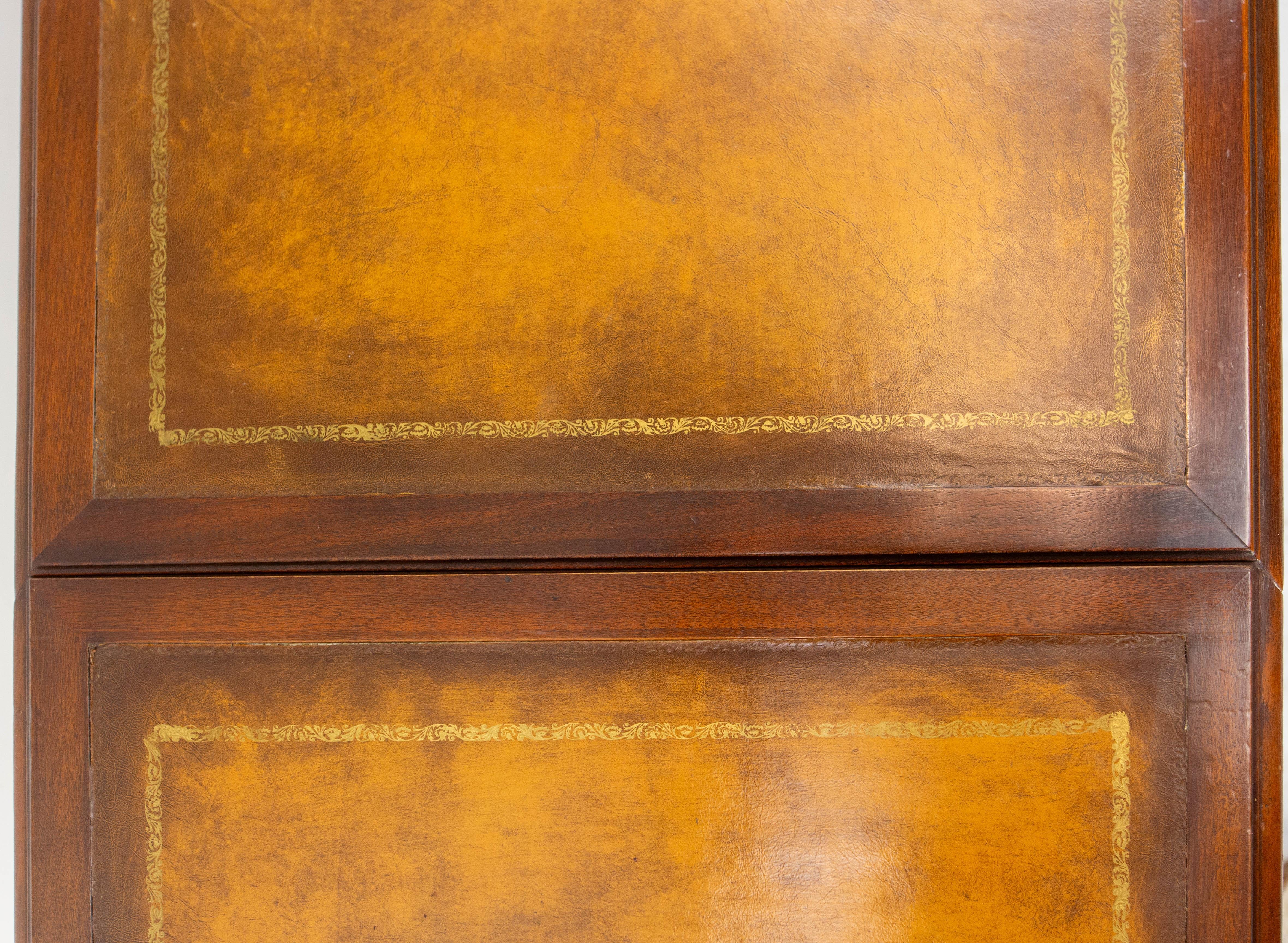Mid-20th Century English Folding Coffee Table White Wood and Leather, circa 1960 For Sale