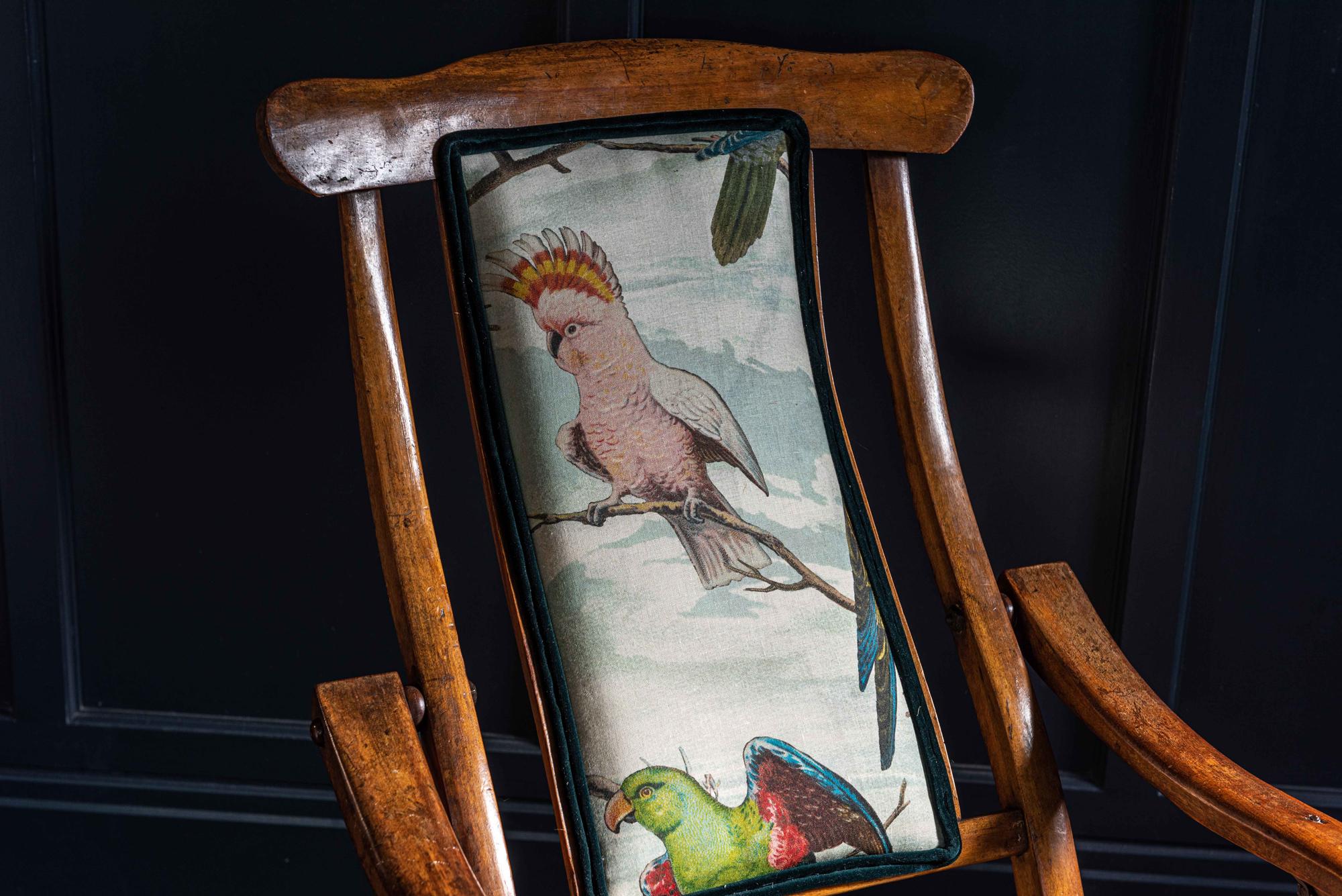 English Folding Mahogany Steamer Deck Chair, Late 19th Century, circa 1890 1