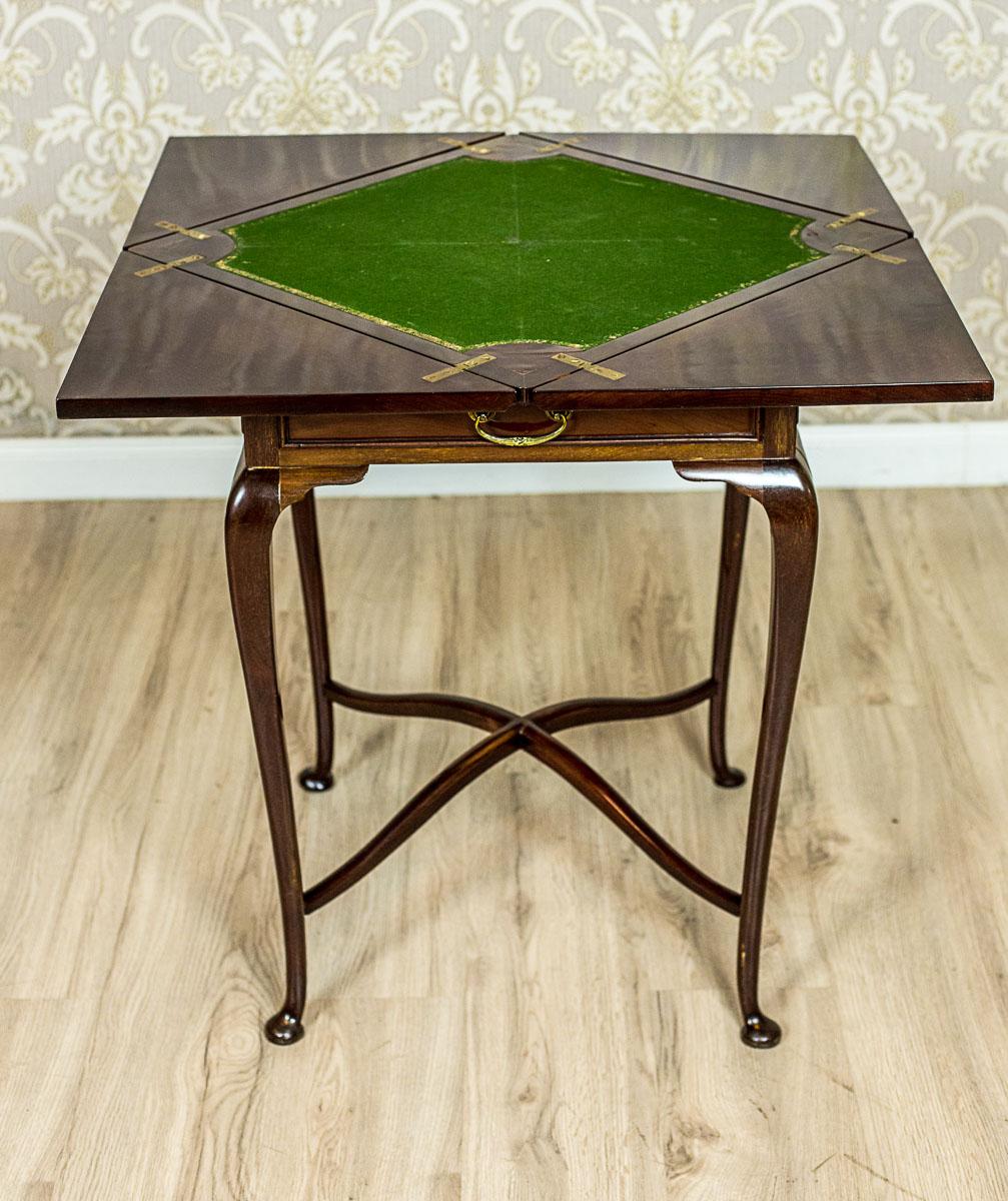 English Foldout Card Table, circa 1870 In Good Condition In Opole, PL