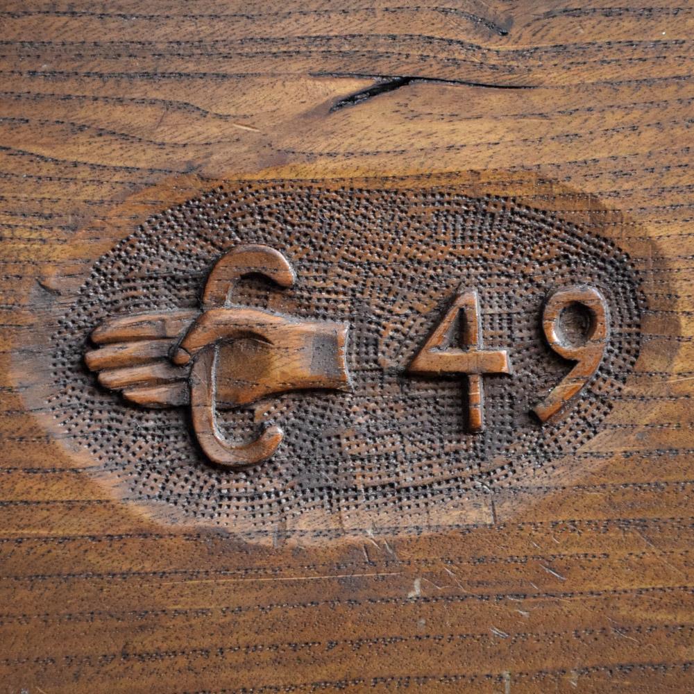 English Folk Art carved cocker spaniel plaque, circa 1949
A wonderfully detailed hand carved cocker spaniel dog plaque with unusually ornate dated reverse section. This item shows great craftsmanship across its oak surface on both sides as shown in